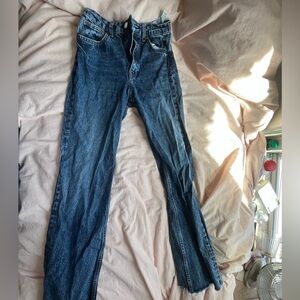Zara wide leg dark wash jeans